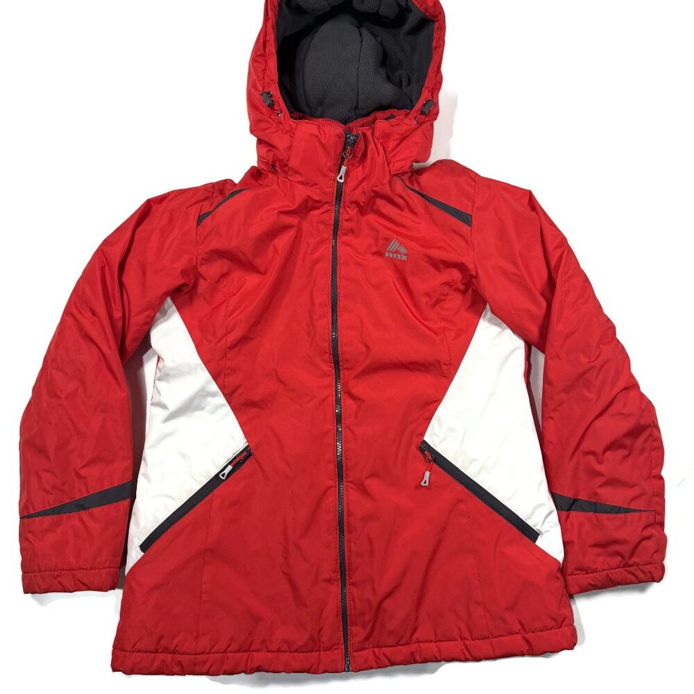 RBX Puffer Jacket Womens Large Red Hooded Inner Bib‎